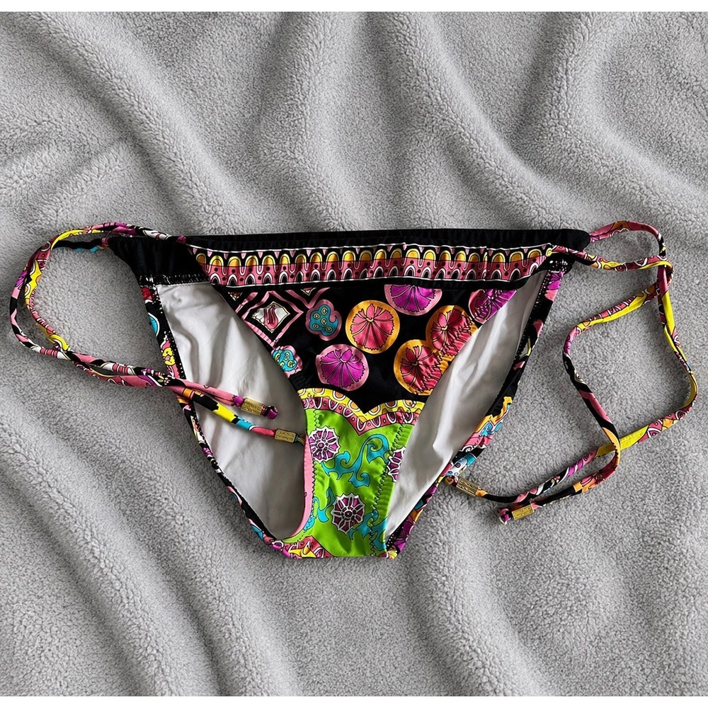 NWOT Trina Turk Sz 12 Marrakesh Bikini BOTTOM ONLY Side Tie Swimsuit Floral - Picture 3 of 11